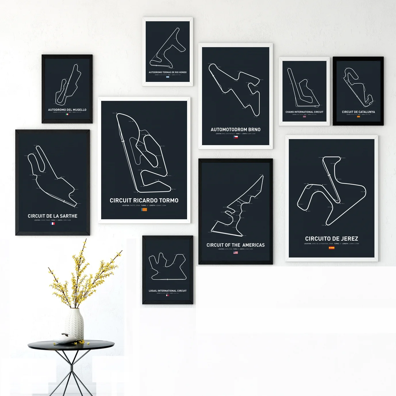 

MotoGP circuits Art Canvas Fabric Poster Prints Home Wall Decor Painting 24x36 Inches
