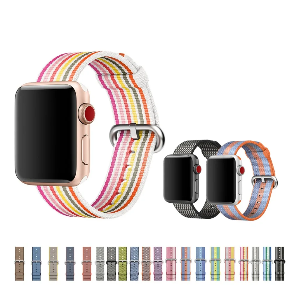 

Woven nylon strap for apple watch band 42mm 38mm iwatch serise 3/2/1 band nylon watchband fabric-like wrist bracelet watch belt