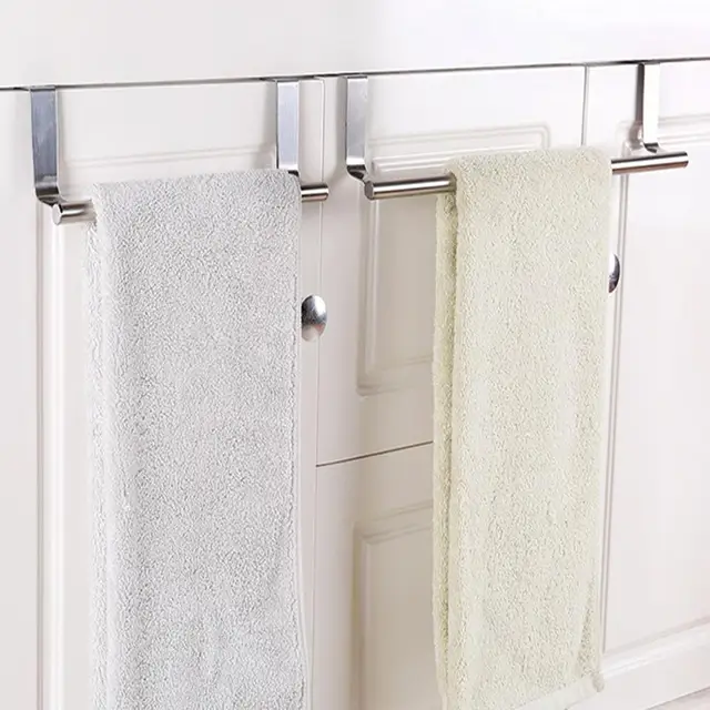 Stainless Steel Towel Rack Kitchen Hanging Holder Organizer Bathroom Stainless Steel Towel Rack Kitchen Hanging Holder Organizer Bathroom Cabinet Cupboard Storage Shelf
