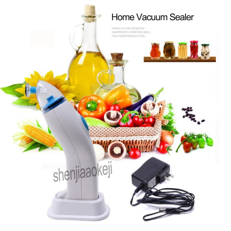 

Portable food electric Vacuum sealing machine Household Handheld Auto Vacuum Sealer With 5pcs Bags Powered By Adapter 110-240v