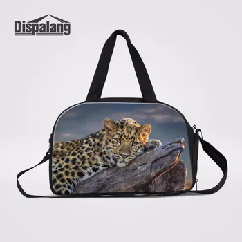 

Dispalang Leopard Prints Travel Luggage Bag Weekend Bag Casual Luggage Duffle Bag+Independent Shoe Bit Travel Bags For Trips