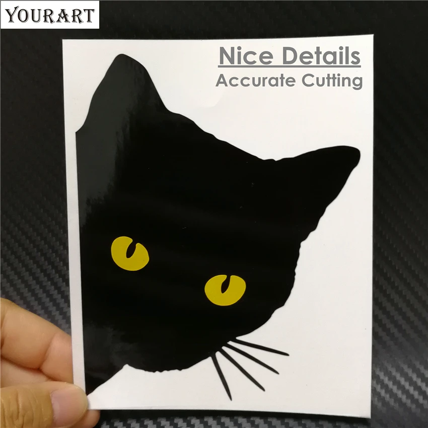 

YOURART Funny Car Sticker Cat in 3D Reflective Eyes Accessories Car Styling Sticker Vinyl Stickers for Car Cat Eye Automobiles