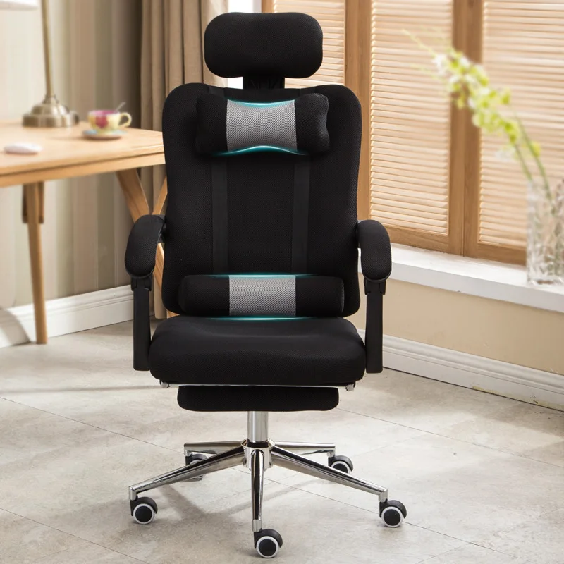 Домашнее компьютерное кресло с подъемом и поворотом эргономичное офисное кресло с сеткой тканевое вращающееся кресло с подставкой для ног удобное