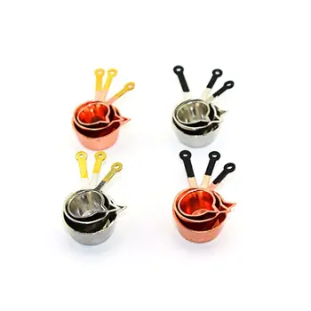 

3pcs/set Miniature Dollhouse Cookware Frypan Frying Pans Cooking Pots For 1:12 Scale Doll House Kitchen Accessory