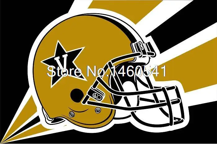Vanderbilt Commodores Helmet Flag 3ft x 5ft Polyester NCAA Banner Flying Size No.4 144* 96cm | Дом и сад