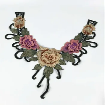 

10pcs/lot 2017 Bohemian Boho Floral Flower Rose Choker For Women Fashion Steampunk Necklace Sewing Trims Lace Collar Applique