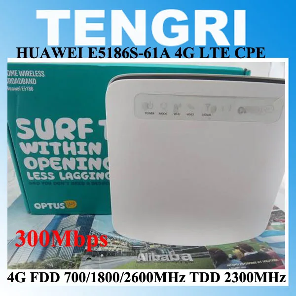 

Huawei E5186 E5186S-61A 4G Cat6 802.11ac 300Mbps LTE CPE wifi router (FDD 700/1800/2600MHz TDD 2300MHz)