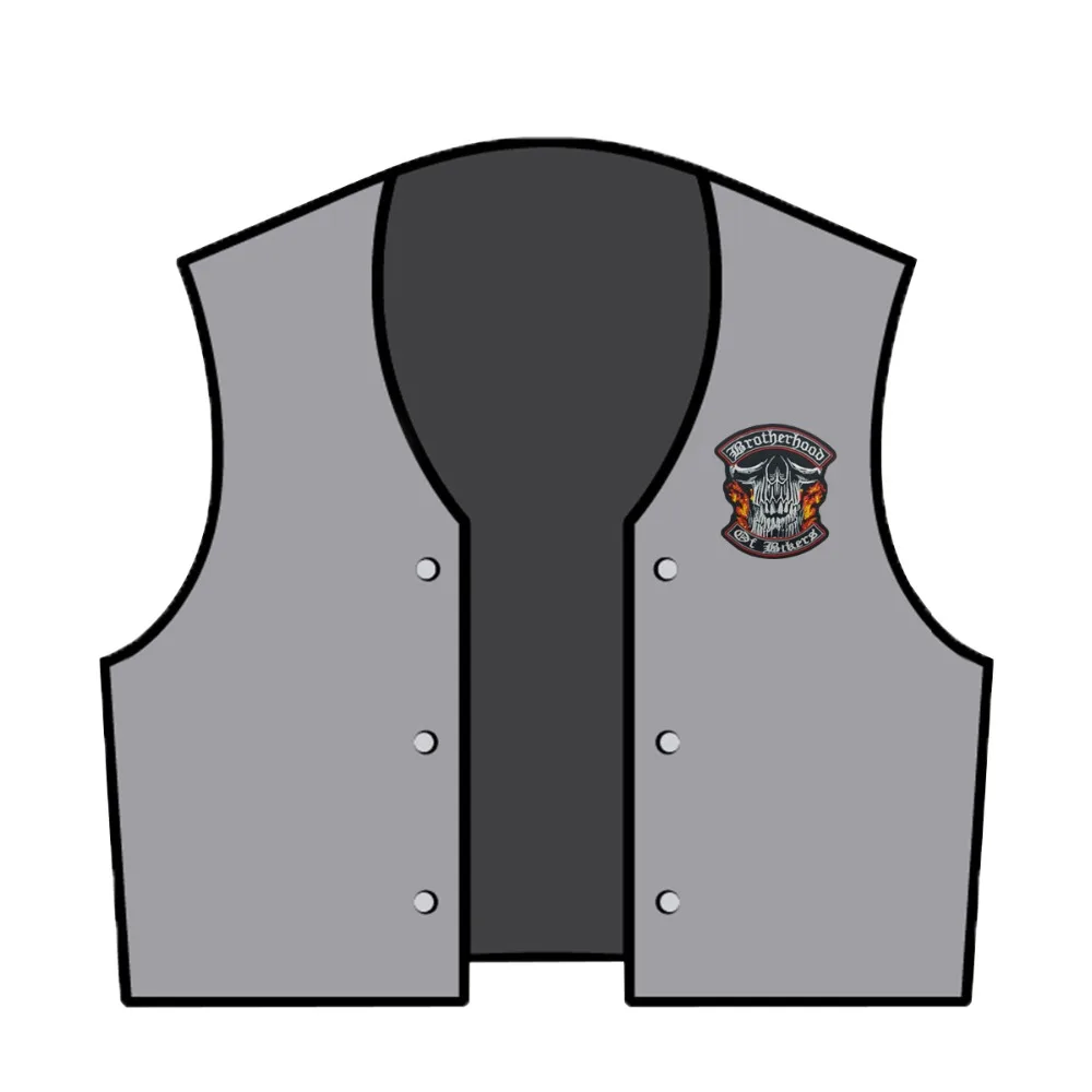 Brotherhood Skull Embroidered Patch Iron On Clothing Biker Jacket Patch (3)