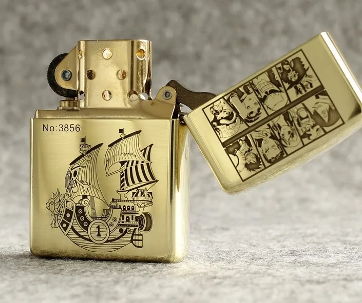 One Piece Luffy Silhouette Lighter Zippo Double Engraved One piece
