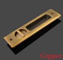 Квадратный раздвижной карман дверной замок врезной замок в комплекте в конфиденциальности крюк болт(Толщина двери: 35-45 мм) подвесной слайд деревянная дверь - Цвет: Copper
