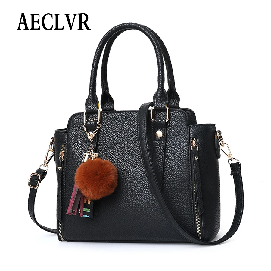 

AECLVR Solid Color PU Leather Crossbody Bags For Women Soft Business Handbags OL Ladies Shoulder Bags Simple Style Messenger Bag