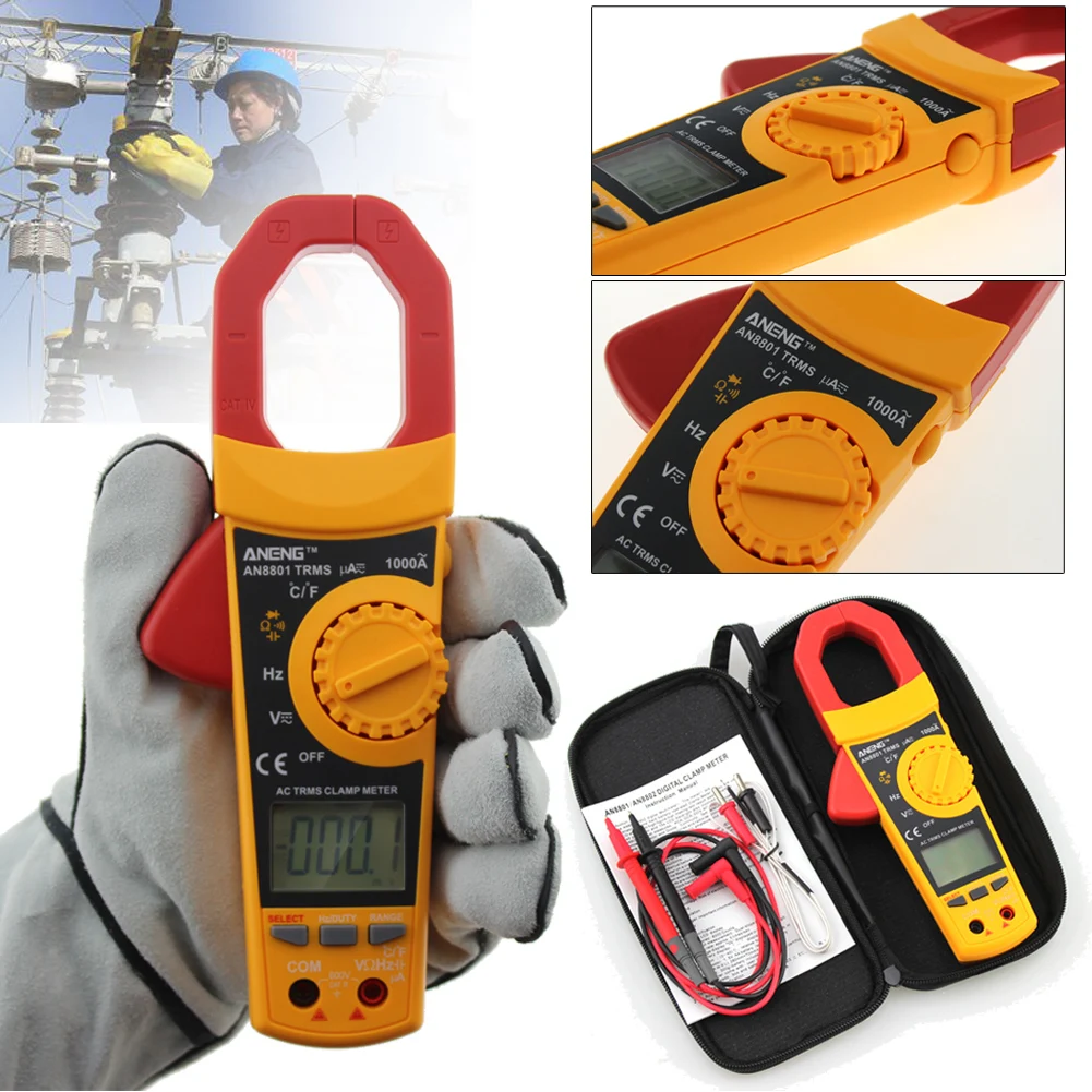 

Double-integral A/D Transform Clamp Multimeter Current Voltage Capacitance 6000 Counts Meter Temperature Auto Range Ammeter