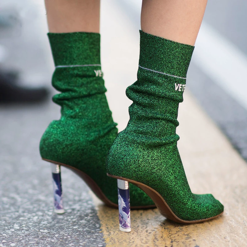 2018-Bling-Sequined-Cloth-Green-Silver-Lighter-High-Heels-Round-Toe-Stiletto-Heels-Shoes-Woman-Street