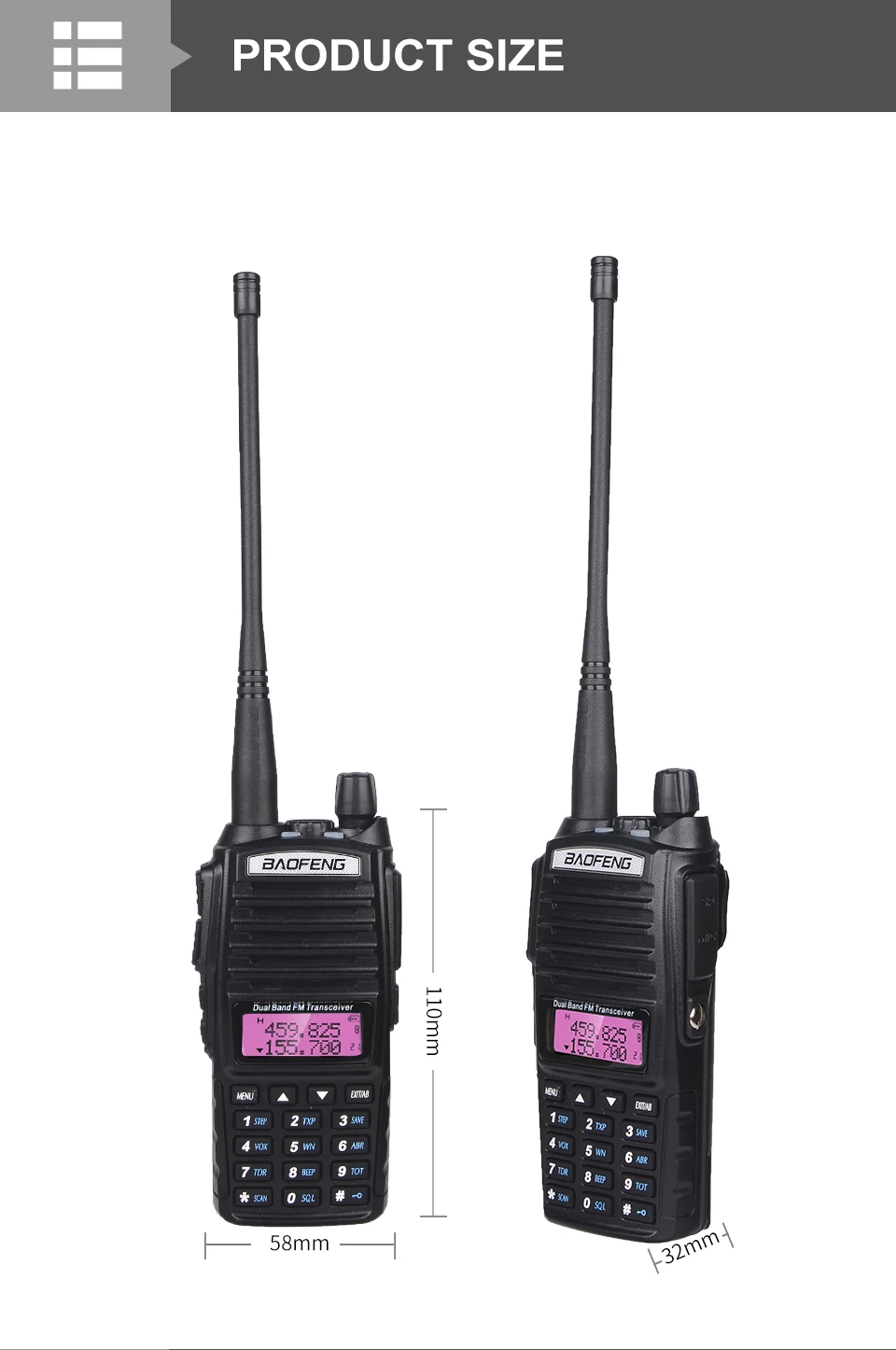 Реальная 8 Вт Baofeng UV-82 рация 10 км uv-82hp двухстороннее радио UV82 VHF UHF двухполосная приёмопередающая установка охотничья портативная CB Ham радио