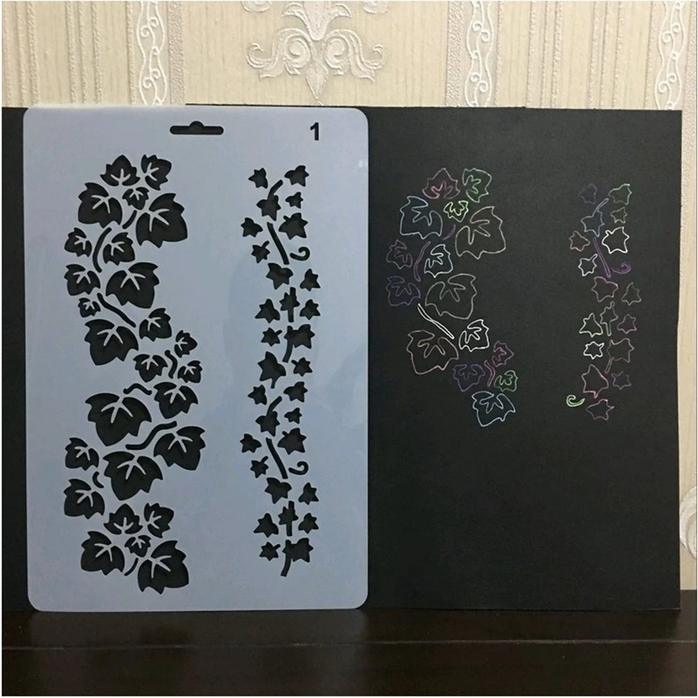 

ENO Greeting leaves stencil eco-friendly plastic stencil art diy kids drawing stencil scrapbooking tool