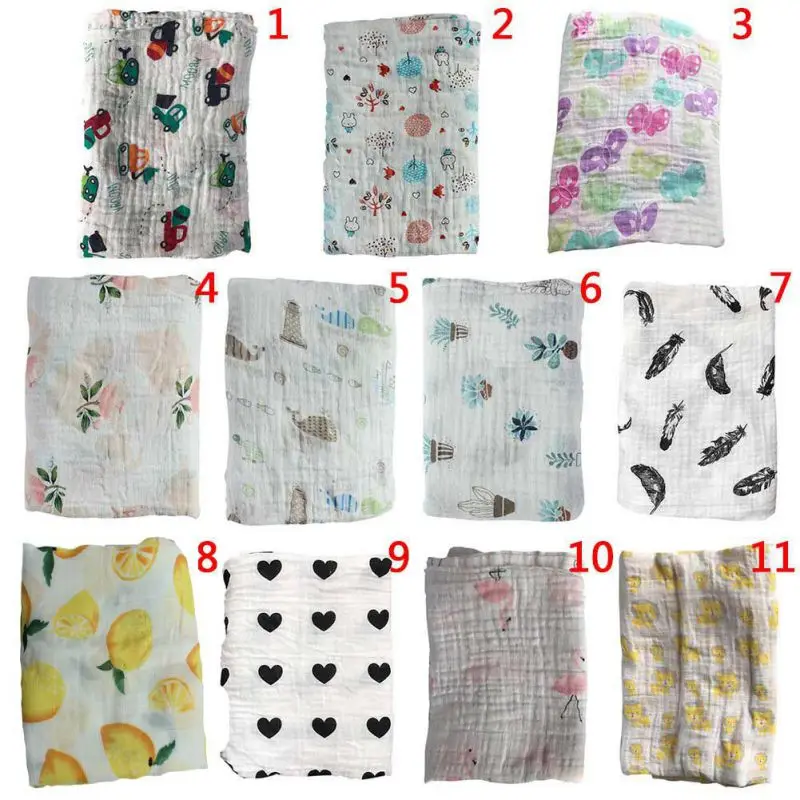 Newborn Cotton Blanket Baby Muslin 100% Soft Bath Towel Cartoon Wrap L1 | Мать и ребенок