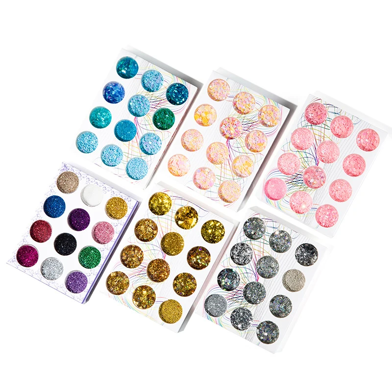 12 шт./Набор DIY Nail Art Блеск украшения ломтик красочные жемчужные кристаллические