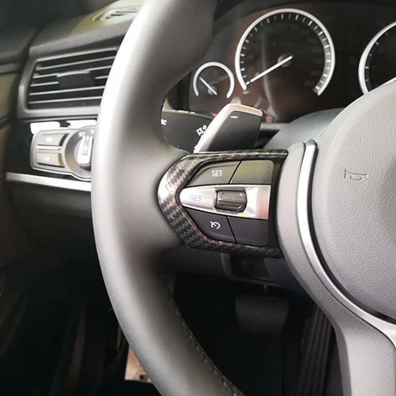 Автомобильная оплетка рулевого колеса кнопка декоративная рамка, обшивка, Накладка для BMW M2 M3 M4 M5 3 серии 330i ABS 2 шт. внутренний стиль наклейки