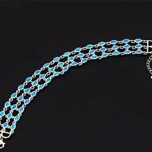 И розничная модный тонкий белый/синий огненный браслет из опала 925 ювелирные изделия из серебра BNT16022702