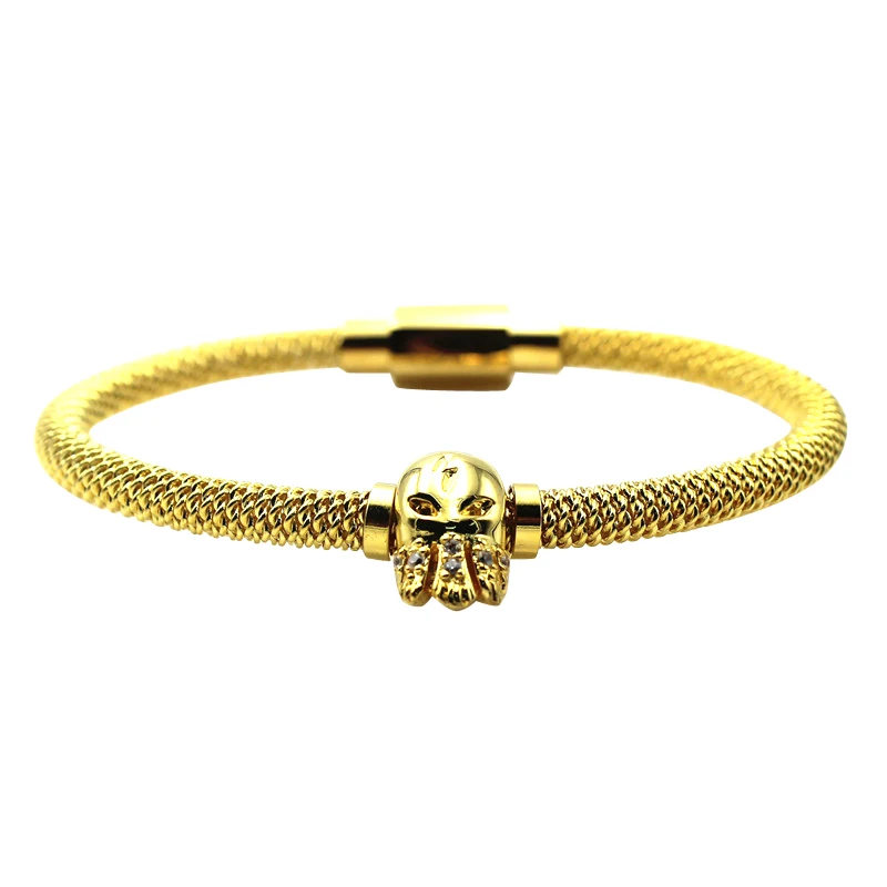 MR. JEWELRY Для мужчин браслет роскошные классические Панк золото Нержавеющая сталь