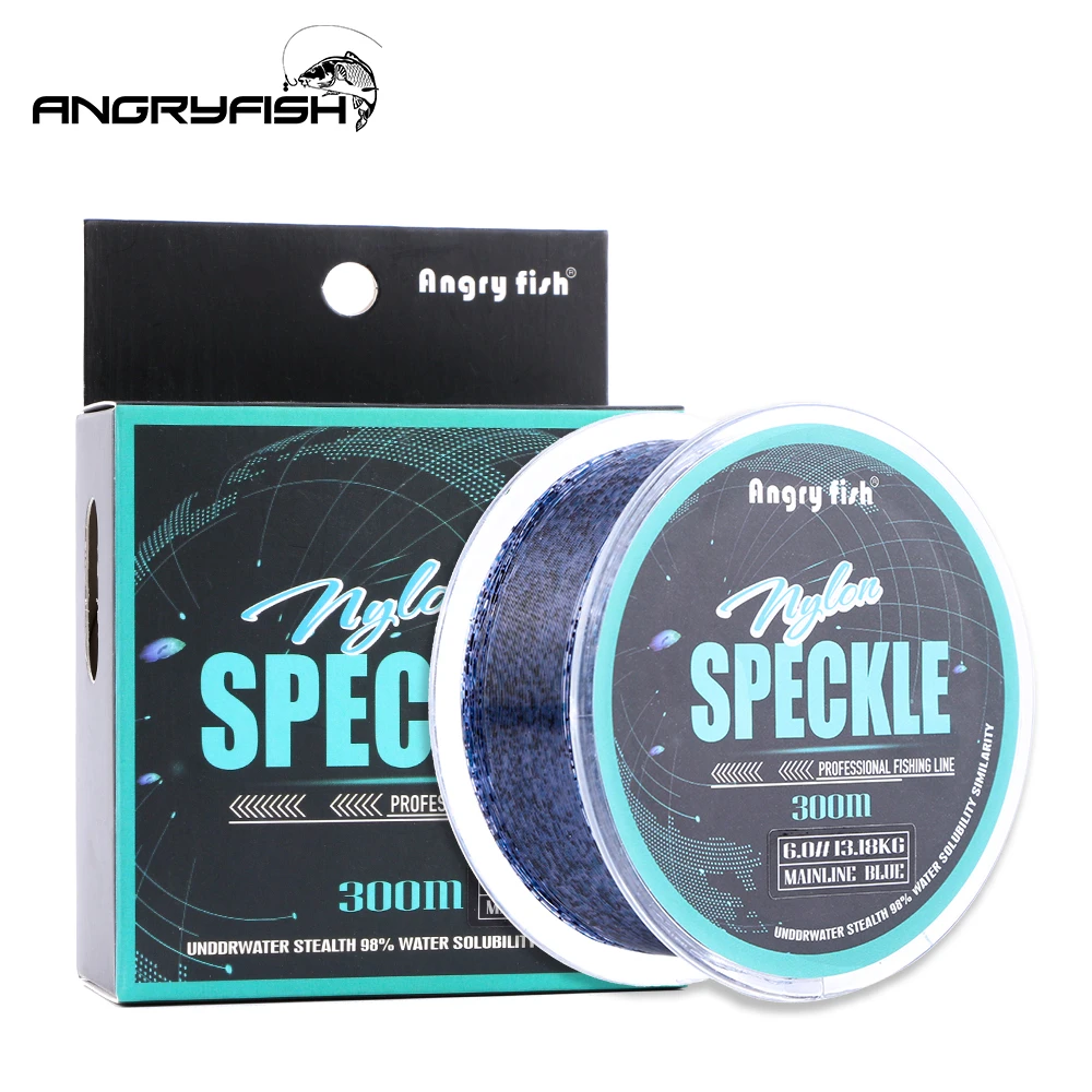 Angryfish Hot 300m Speckle Invisible Super Strong Monofilament Nylon