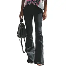 Новые европейские и американские модные расклешенные джинсовый женский Повседневный Высокая талия стрейч широкие брюки Тонкий темперамент женские джинсы