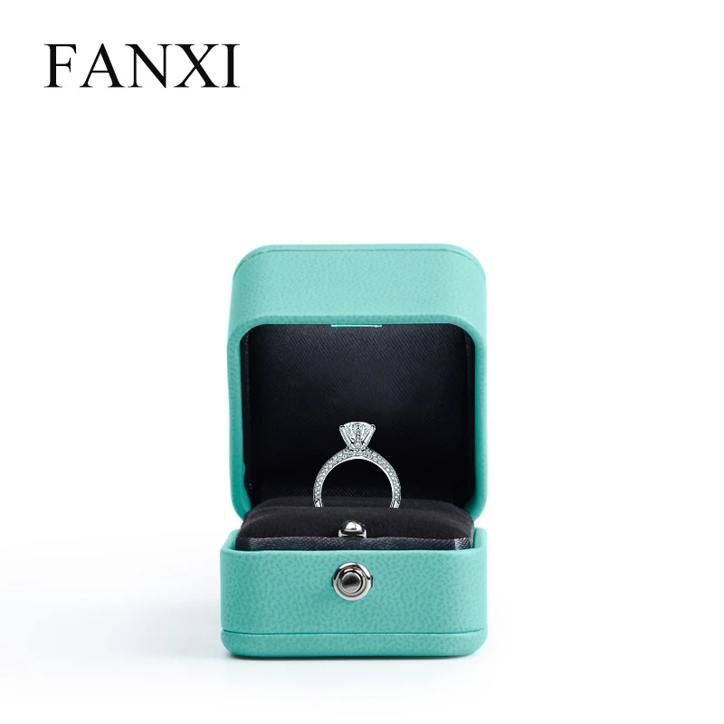 FANXI free shipping blue jewelry ring box packaging boxes FOR party exhibitor