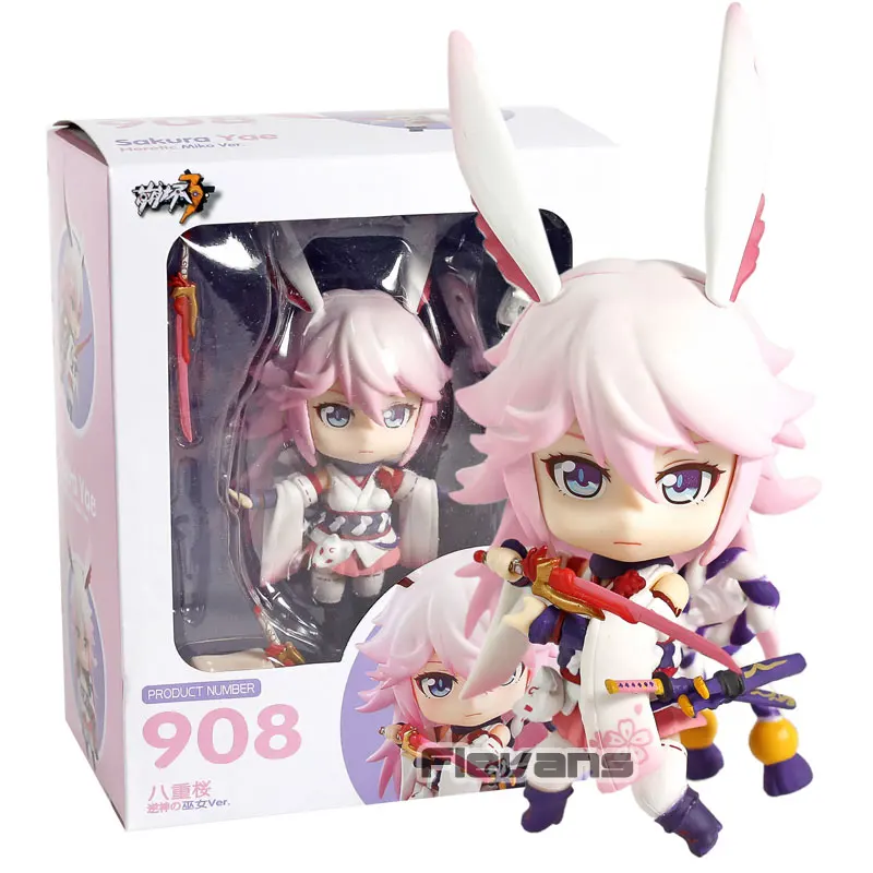 Nendoroid 908 Honkai Impact 3 Sakura Yae Heretic Miko Ver. Коллекционная фигурка из ПВХ Модель Куклы версии Q - Цвет: 908 box