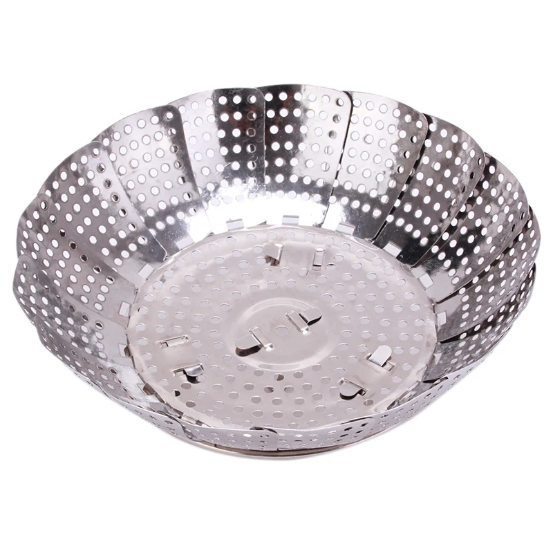 Stainless steel multifunctional steamer plate silver magic retractable