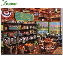 Yogotop 5d Сделай Сам Алмазная картина пищевой магазин вышивка крестиком набор на заказ Вышивка полная Алмазная вышивка кухонный Декор подарок QA683