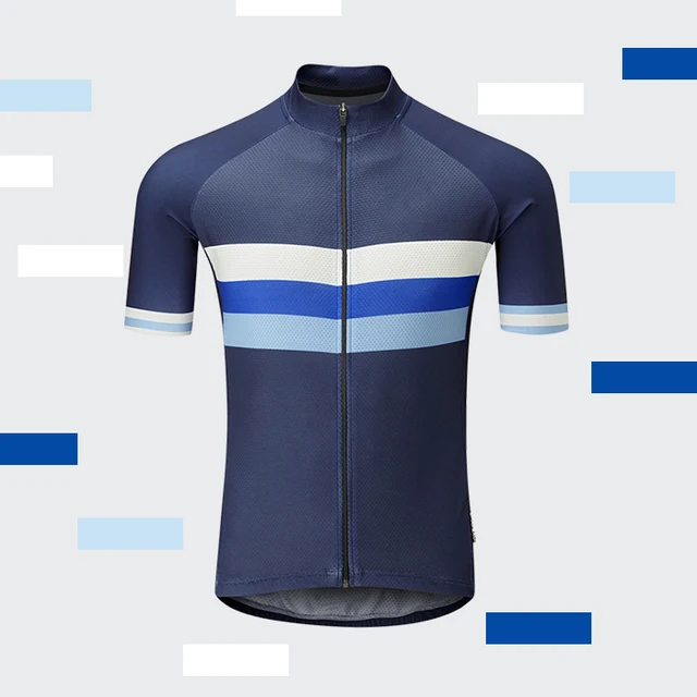 Cheap 2018 Classic mesh Breathable pro short sleeve cycling jerseys High quality bicycle shirt blue stripe design bicycle equipment