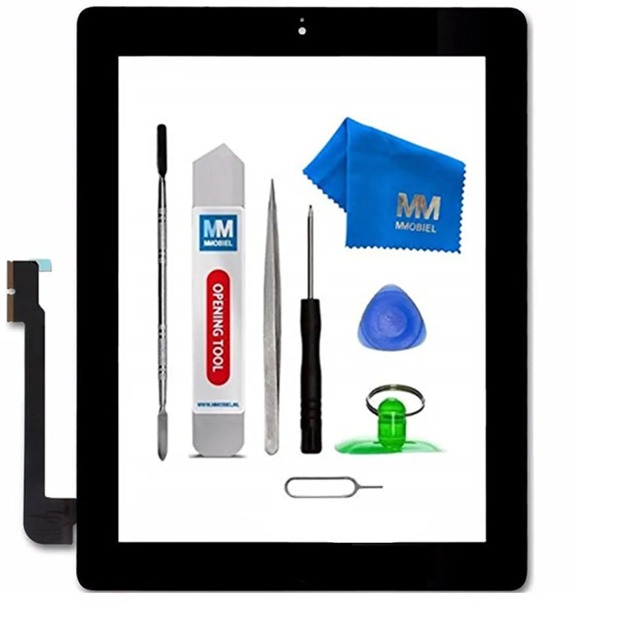 

MMOBIEL Digitizer for iPad 3 (Black/White) 9.7 Inch Touch Screen Front Display Assembly Incl Home Button flex Camera Holder