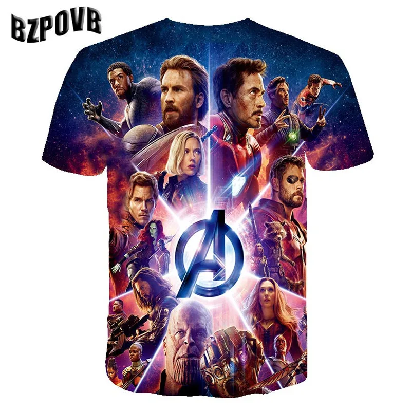2019 New design t shirt men/women marvel Avengers Endgame 3D print t-shirts Short sleeve Harajuku style tshirt tops AS SIZE