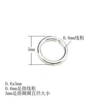

Wholesale Pure Solid sterling 925 sliver Accessories 100pcs Real 925 Silver Jump rings Open Ring 0.6x5mm Jump Ring Finding