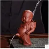 Tea Pets Ornament Chinese Folk Art Purple Clay Decoration Crafts Figurines Little Monk Yixing Baby Boy Spray Pee Tea Accessories ► Photo 2/5