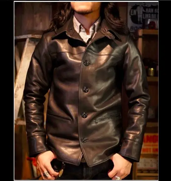 Брендовое классическое кожаное пальто brakeman horseskin, мужские Куртки из натуральной кожи, качественная кожаная куртка. Распродажа. Тонкий