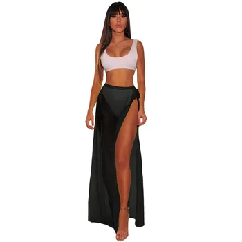 

Seaside Vacation Reticular Transparent High Waist Sandy Beach Half-body Skirt Woman