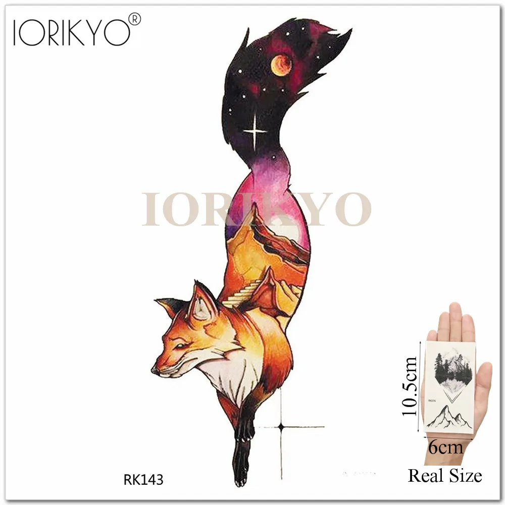 IORIKYO Galaxy Lion Flash Tatoo женский боди арт временная татуировка для рисования мужской