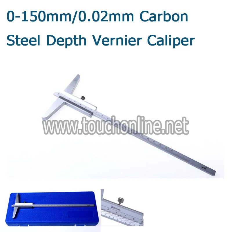 Vernier Depth Gauges 0 150mm/0.02mm Carbon Steel Depth Micrometer