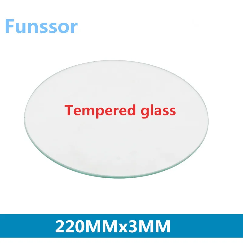 Funssor 220mm round high tempered glass plate, 3mm Thickness For DIY