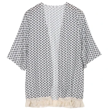 

New Women's Bikini Cover Up Sexy Ladies Beach Coat Summer Fashion Beachwear Swimsuit Tassel Casual Clothes Chiffon