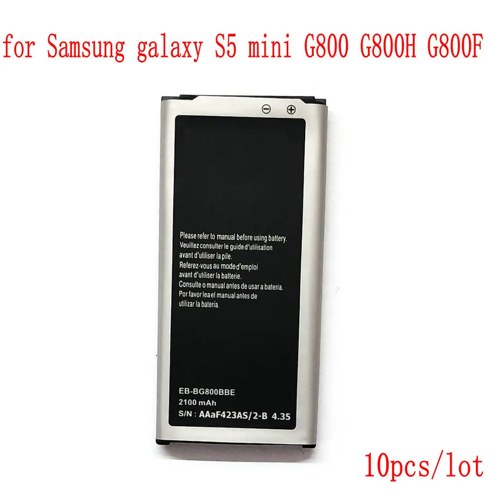 

10pcs/lot 100% New 2100mAh EB-BG800BBC EB-BG800BBE Battery For Samsung galaxy S5 mini G800 G800H G800F S5mini Mobile Phone