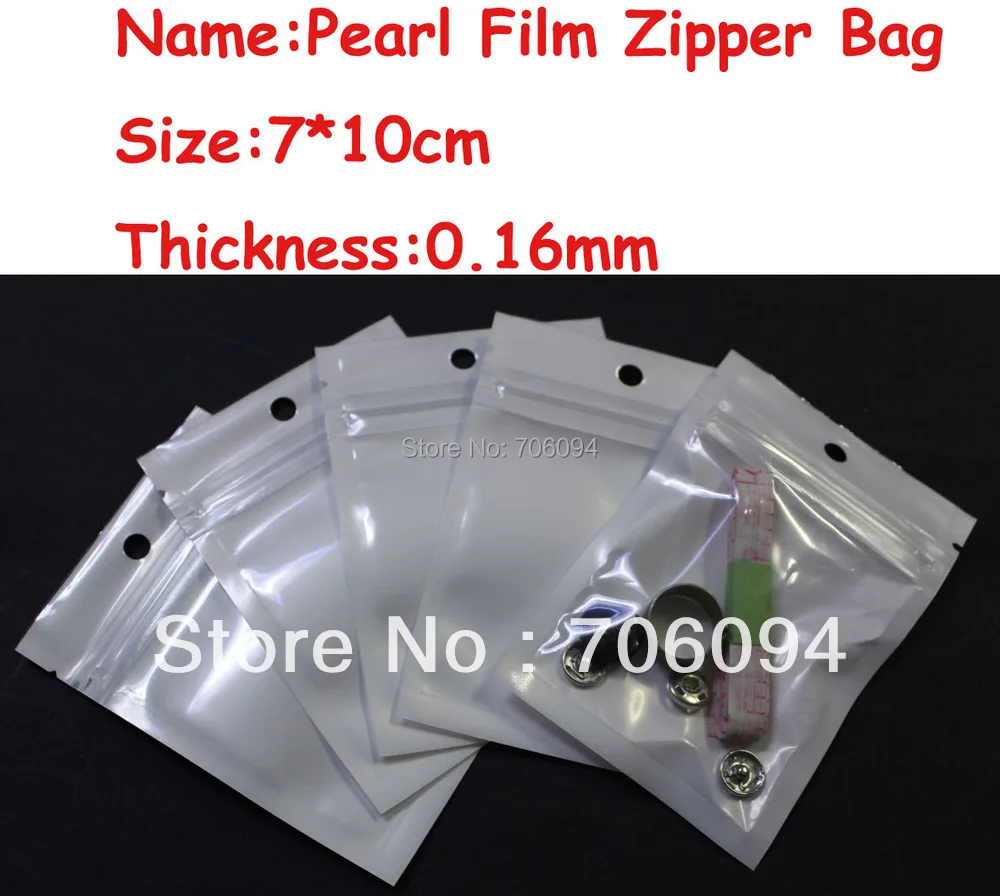 7x10cm,200pcs/lot,Clear+Pearl White Plastic bag,Pearl film Plastic bag,Polybag,Package for Gifts