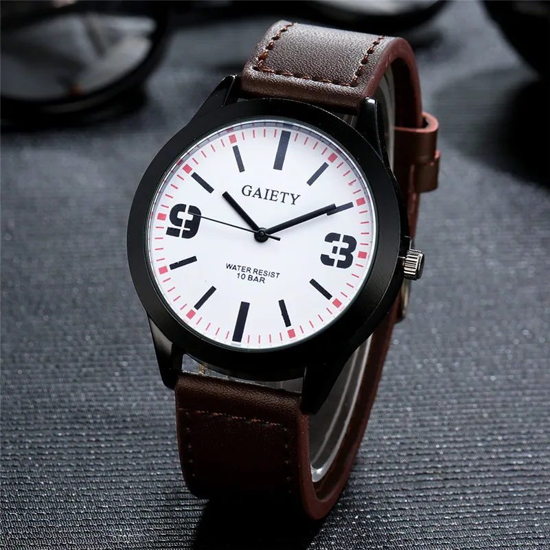 Relogio Masculino 2018 New Fashion Mens Watches Simple Letters Casual Leather Waterproof Quartz Wrist watches Man Clock 3M25 (5)