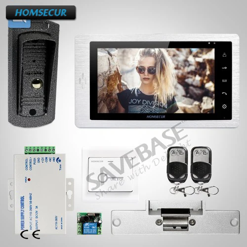 

HOMSECUR 7" Video&Audio Smart Doorbell Electric Strike Lock Set Included + Strike Lock+Power Supply