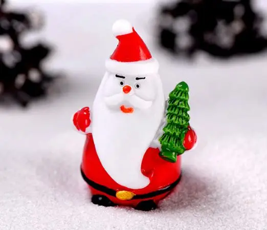 1 шт. прекрасный мини Рождественский медведь модель украшения фигурка игрушка Санта Клаус Снеговик DIY Смола ремесло маленькие украшения - Цвет: thin santa claus