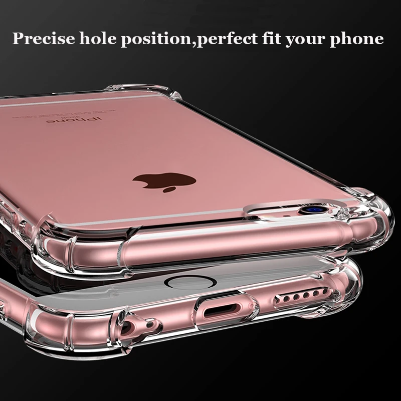 Противоударный Прозрачный чехол для телефона iPhone 6 6S 7 8 Plus 11 12 Mini Pro X XS MAX XR
