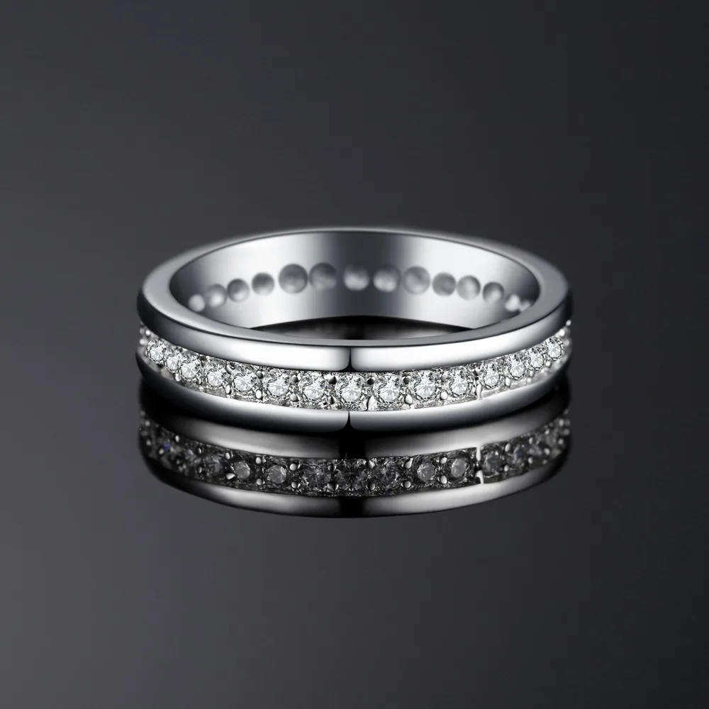 BLUE VOLGA 0.34ct Cubic Zirconia Anniversary Wedding Bands For Women Eternity Ring 100% 925 Sterling Silver Fine Jewelry Rings Fine Jewelry