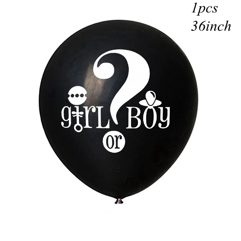 Taoup 1 pc 36 дюймов для мальчиков или девочек розовый синий Детские Пол Вечерние черные воздушные шары Пол выявить аксессуары для вечеринки, конфетти бомба черный шар - Цвет: T1087-boy or girl