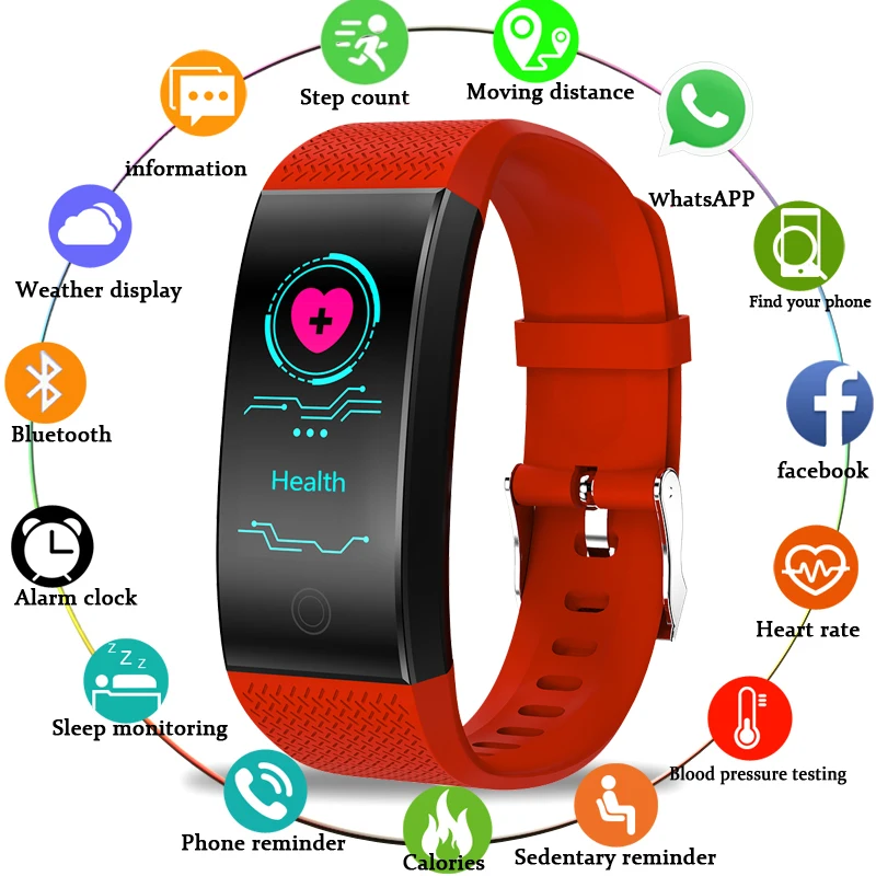 

2018BANGWEI NEw Smart Wristband Sport Watch Fitness Band Sleep Tracker IP68 Pulse Watch Outdoor Smart band Health ECG Relogio